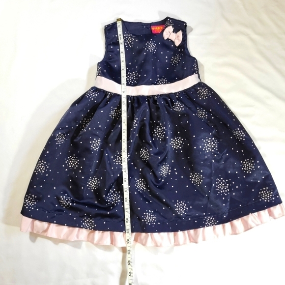 Park Bench Kids Dress Navy Pink Hearts Sleeveless size 4T - Picture 2 of 8